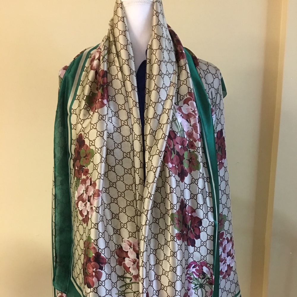 Gucci 100% silk floral scarf!!!!